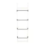 3R Studios 4-Bar Wall Mounted Towel Rack, Distressed Off-White Wood with Black Metal Bars thumbnail 1