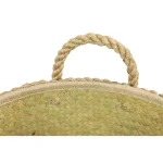 LITTON LANE Set of 3 Round Palm Leaf and Rope Wicker Storage Baskets with Handles, White thumbnail 4