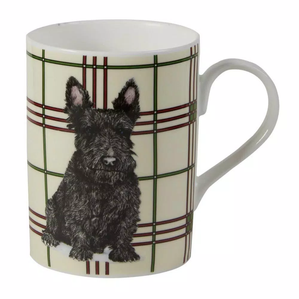 Unbranded Roy Kirkham Lucy Mug Set of 6 - Scottie Dog Fine Bone China Ceramic Mugs, 320ml