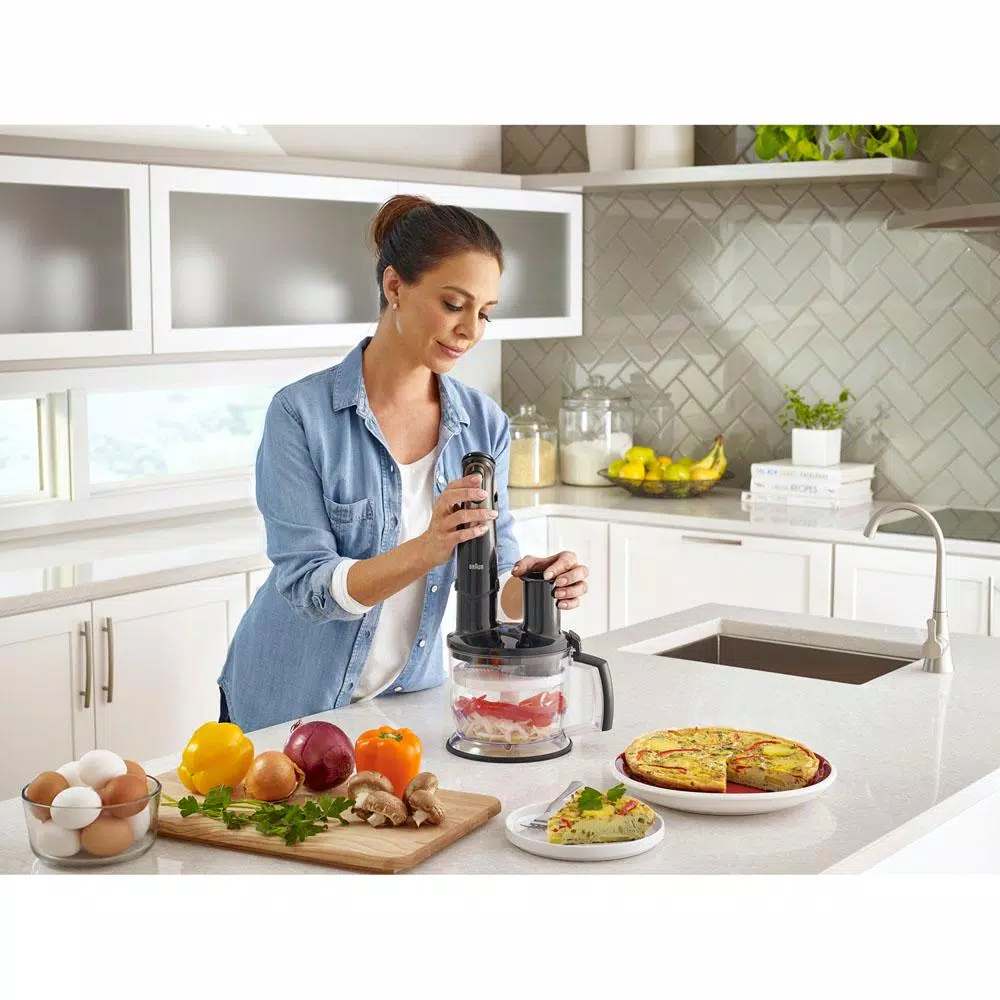 Braun 6-Cup Food Processor Attachment for MultiQuick Hand Blenders, Black