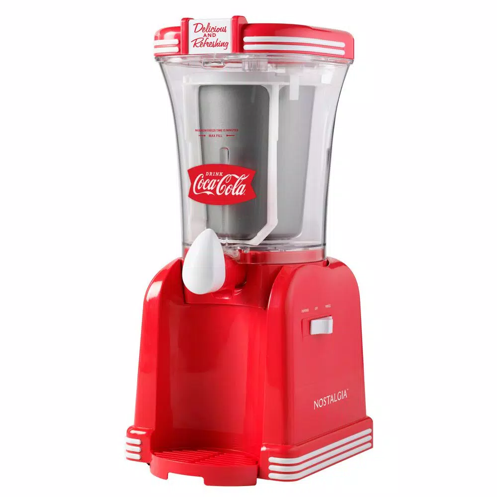 Nostalgia Coca-Cola 32 oz. Slush Drink Maker, Red Countertop Frozen Drink Machine