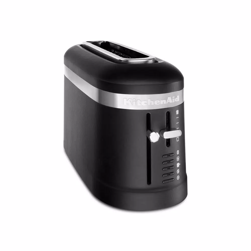 KitchenAid 4-Slice Matte Black Long Slot Toaster with High-Lift Lever