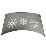 Glitzhome 26 in. Snowflake Diecut Metal Tree Collar with Light String, Silver thumbnail 6
