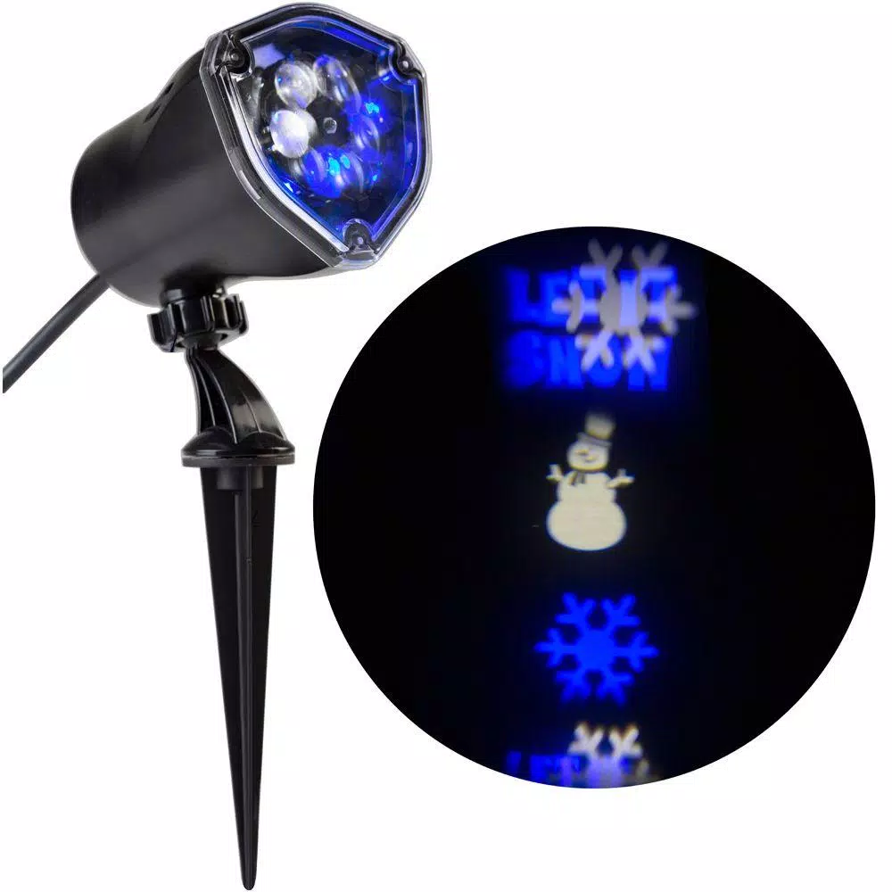 LightShow Whirl-a-Motion Snowman LED Projection Stake Light Set