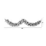 Nearly Natural 9 ft. Flocked Artificial Christmas Evergreen Garland, Unlit thumbnail 2