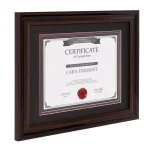 DesignOvation Watson Set of 4 Brown Document Picture Frames, 11x14 matted to 8.5x11, Classic Two-Tone Finish thumbnail 3
