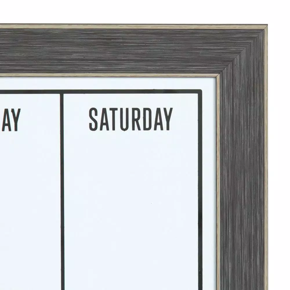 DesignOvation Wyeth Weekly Magnetic Dry Erase Calendar Memo Board with Frame