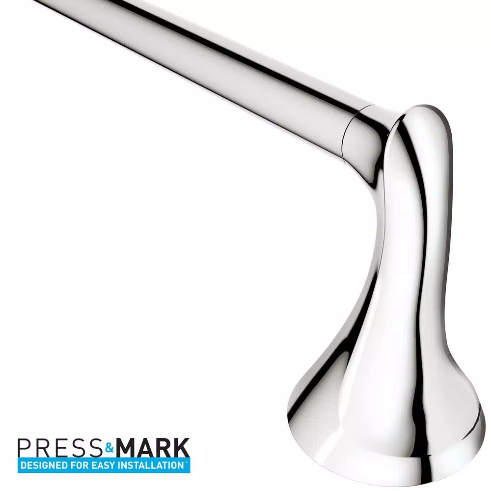 MOEN Darcy 24 in. Chrome Towel Bar - Modern Zinc Single Towel Bar