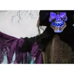Haunted Hill Farm 6 ft. Animated Skeleton Witch Halloween Prop with Multi-Color Light Effects thumbnail 7