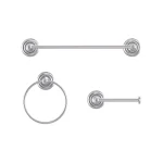 Glacier Bay Tennyson 3-Piece Chrome Bath Hardware Set with 18 in. Towel Bar, Towel Ring, and Toilet Paper Holder thumbnail 4