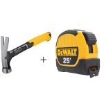 DEWALT 20 oz. Steel Rip Claw Hammer with Bonus 25 ft. Tape Measure thumbnail 1