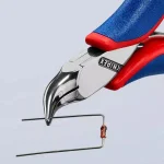 KNIPEX 4.5 in. Electronics Pliers with Angled Half Round Tips thumbnail 3