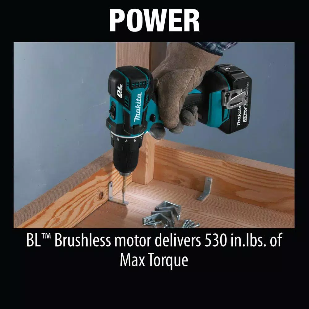 Makita 18V LXT Brushless 1/2 in. Driver-Drill Kit with 3.0Ah Battery and Charger