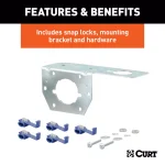 CURT 6-Way Round Trailer Connector Plug & Socket Kit with Hardware thumbnail 8