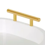 Kate and Laurel Lipton White Decorative Wood Tray with Gold Metal Handles thumbnail 3