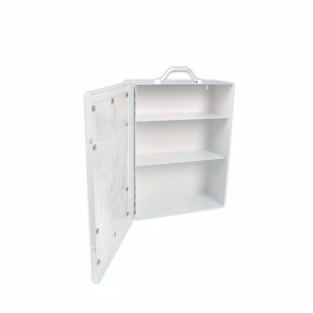 Rapid Care 4-Shelf First Aid Cabinet, Powder-Coated Steel Wall Mount Storage