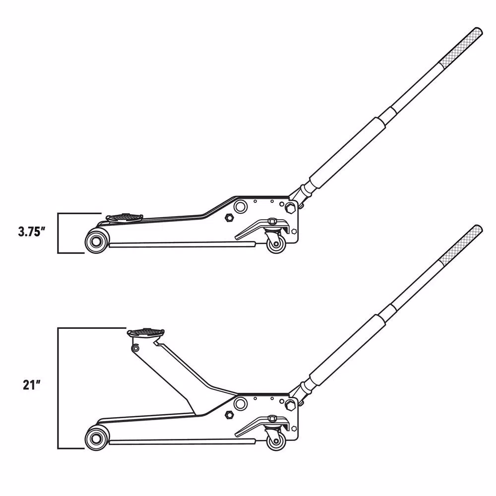 Husky 3.5-Ton Low Profile Floor Jack with Quick Lift and Universal Joint Release