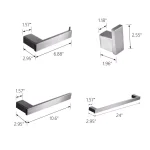 Boyel Living Stainless Steel 4-Piece Bathroom Accessories Set - Silver Wall Mounted Hardware Kit thumbnail 7
