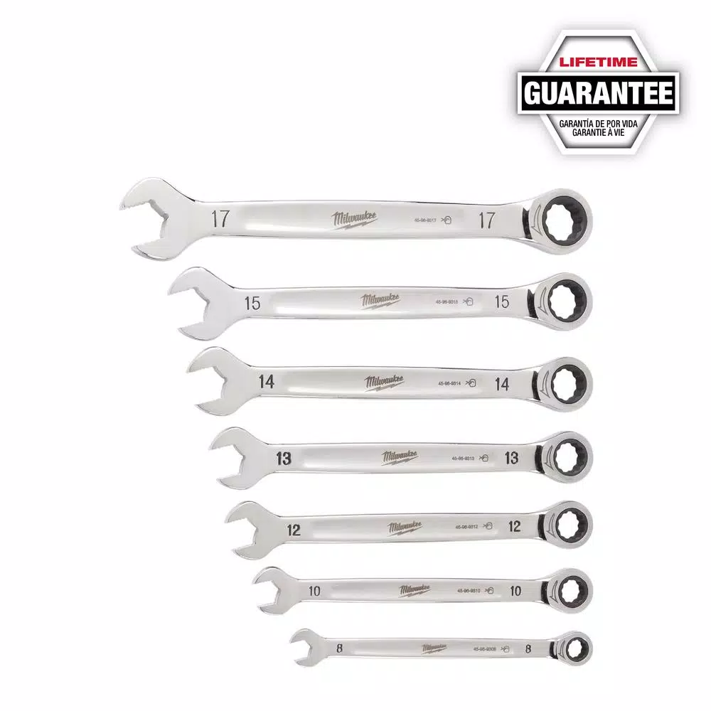 Milwaukee 7-Piece Metric Ratcheting Combination Wrench Set