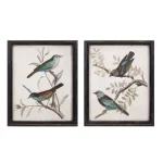 IMAX Maisly Bird Wall Decor Set of 2 - Art Deco Wood Grain Picture Frames thumbnail 1