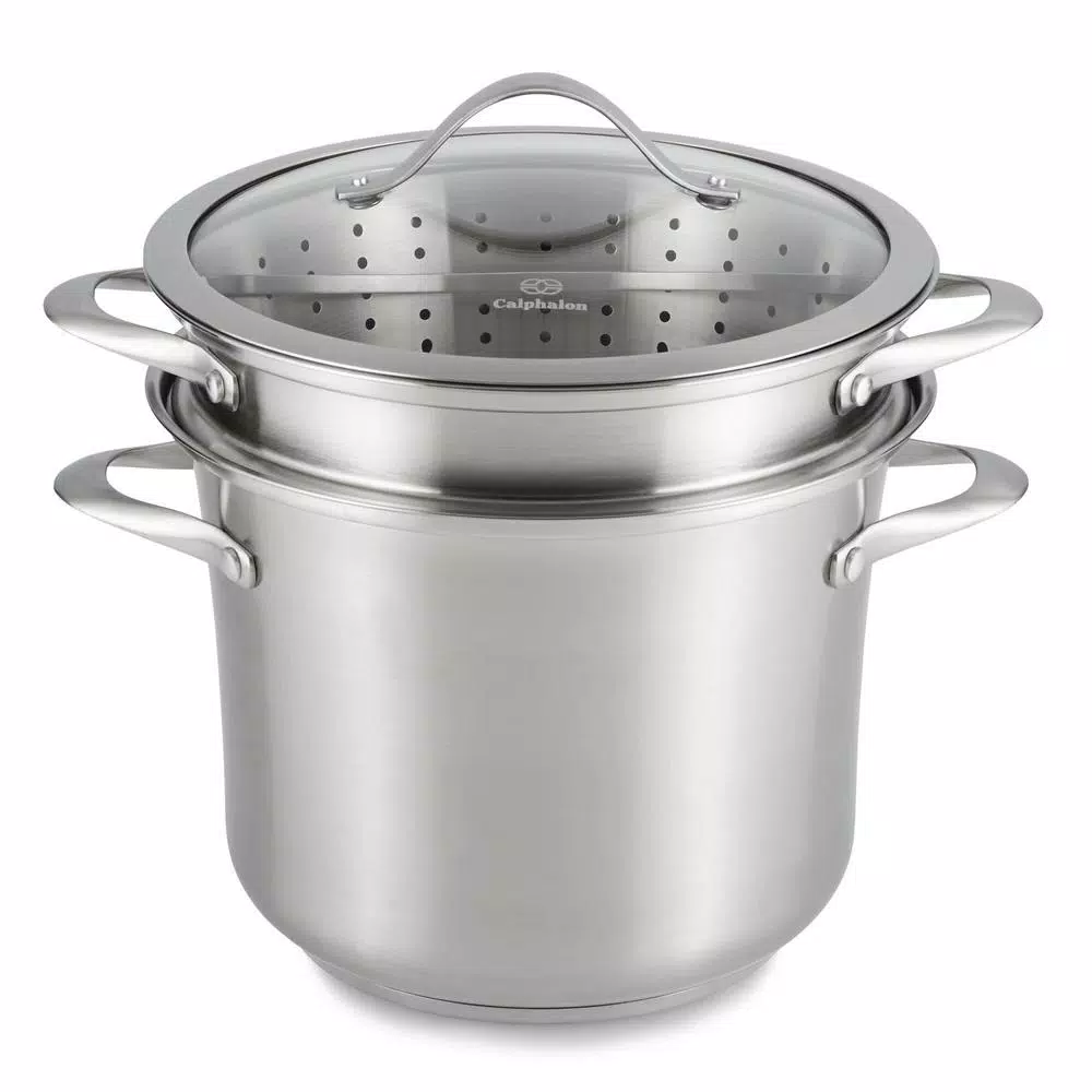 Calphalon Contemporary 8 Qt. Stainless Steel Multi-Pot with Glass Lid and Accessories