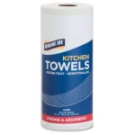 Genuine Joe White Perforated Roll Towels, 2-Ply, 30 Rolls per Carton (85 Sheets per Roll) thumbnail 1