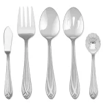 Hampton Forge Lace Frosted 54-Piece 18/0 Stainless Steel Flatware Set with Wood Caddy, Service for 8 thumbnail 4