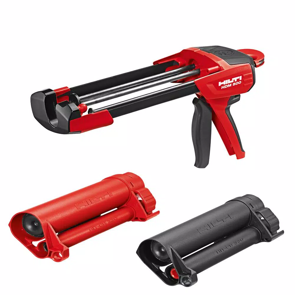 Hilti HDM 500 Manual Anchor Adhesive Dispenser with HIT-CR 500 and HIT-CB Holders