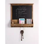 Kate and Laurel Stallard Rustic Brown Multi-Function Chalkboard Memo Board with Hooks and Pockets thumbnail 2