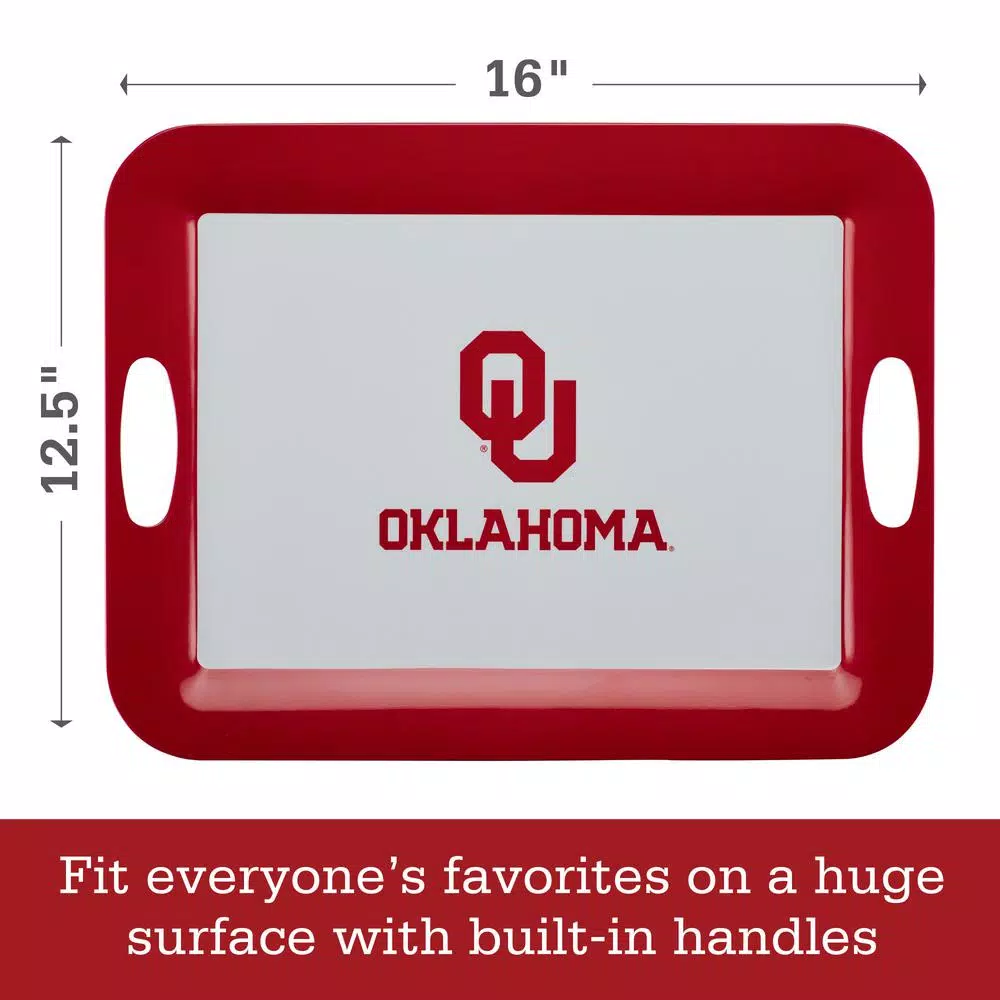 Unbranded University of Oklahoma Sooners Serve 'n Score Party Platter, 16 x 12.5-Inch Melamine Serving Tray