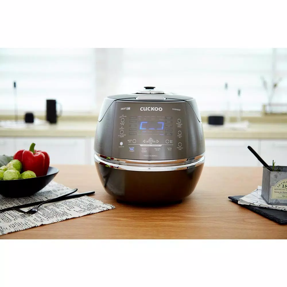 Unbranded Cuckoo 6-Cup Induction Heating Pressure Rice Cooker, Full Stainless Eco 2.0, Dark Gray