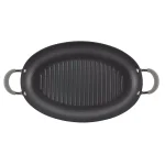 Circulon Elementum 15 in. Hard-Anodized Aluminum Nonstick Oval Grill Pan, Oyster Gray thumbnail 2