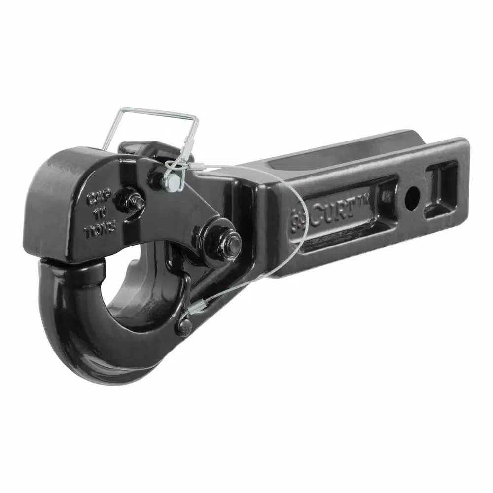 CURT Receiver-Mount Pintle Hook, 2-1/2" Shank, 20,000 lbs. Capacity, 2-1/2" Lunette Eyes