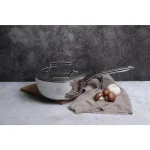 Saveur Selects 2 qt. Tri-Ply Stainless Steel Chef's Pan with Lid thumbnail 2
