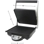 Ovente GP1000BR 1500W Brushed Nickel Non-Stick 4-Slice Panini Press & Gourmet Sandwich Maker thumbnail 6
