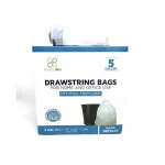 PlasticMill 5 Gallon White Drawstring Trash Bags, 1 mil, 17 in. x 20 in. (200 Count) thumbnail 1