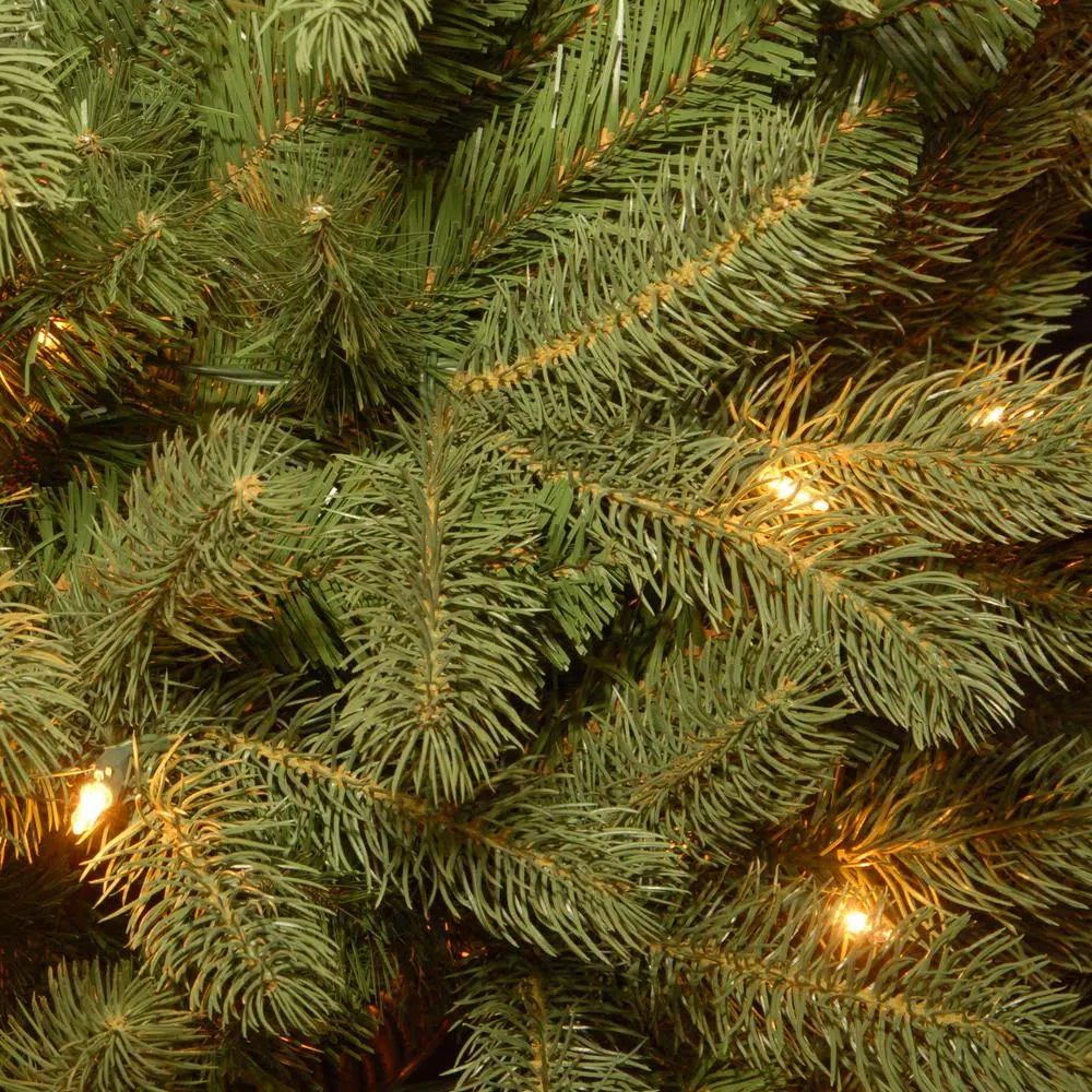 National Tree Company 7.5 ft. Feel Real Down Swept Douglas Fir Pencil Slim Artificial Christmas Tree with 350 Clear Lights