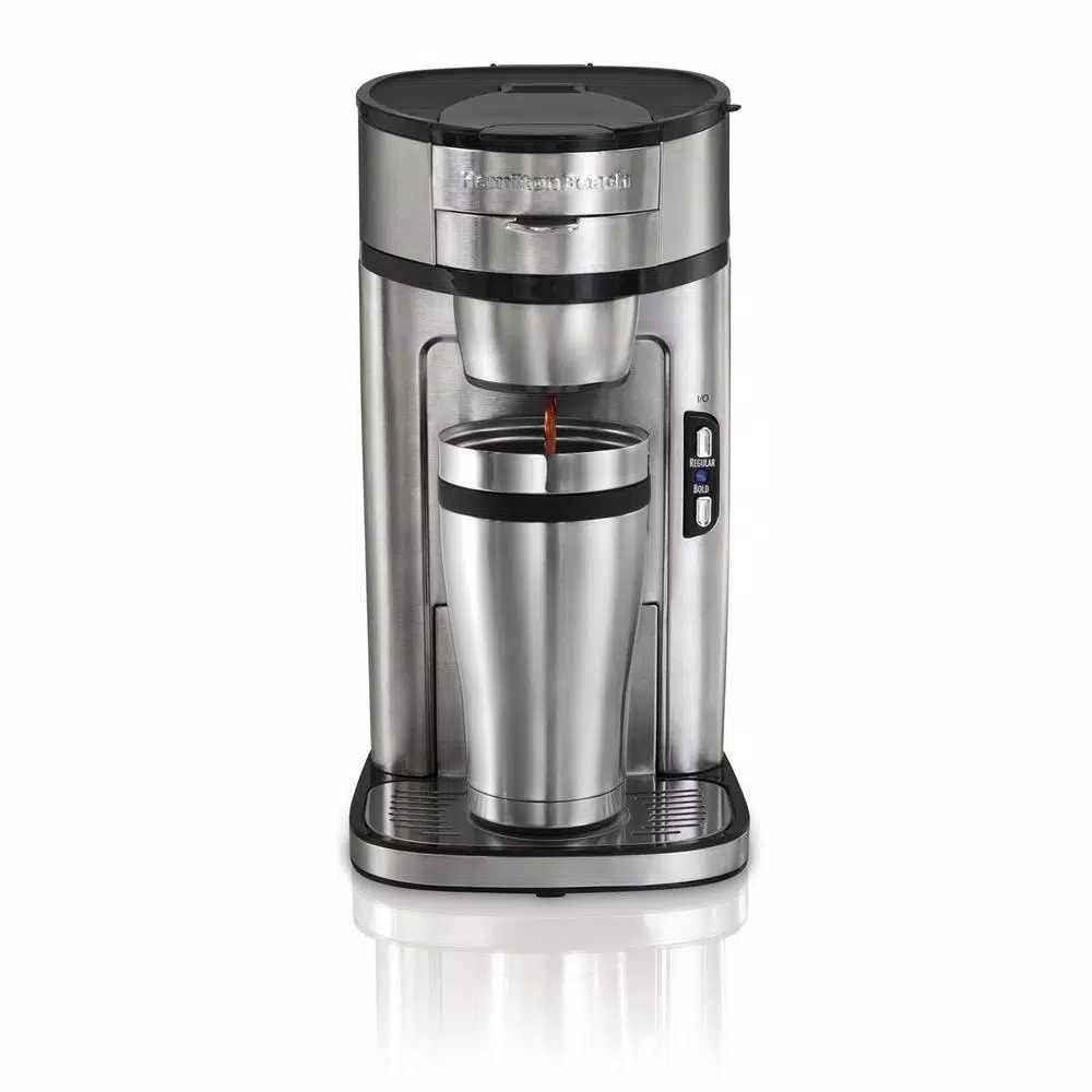 Hamilton Beach The Scoop Single-Serve Stainless Steel Coffee Maker with Built-In Mesh Filter