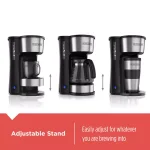Black+Decker 4-in-1 5-Cup Drip Coffee Maker with Stainless Steel Travel Mug, Black/Stainless Steel thumbnail 7