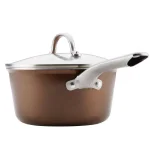 Ayesha Curry Ayesha Home Collection 3-Quart Aluminum Nonstick Saucepan with Glass Lid, Brown Sugar thumbnail 4