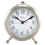 Equity by La Crosse Small 3 in. Metal Quartz Analog Alarm Table Clock with Lighted Dial - Silver thumbnail 4