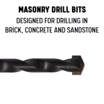 Drill America DAM Series Carbide-Tipped Masonry Drill Bit Set, 5-Piece thumbnail 2