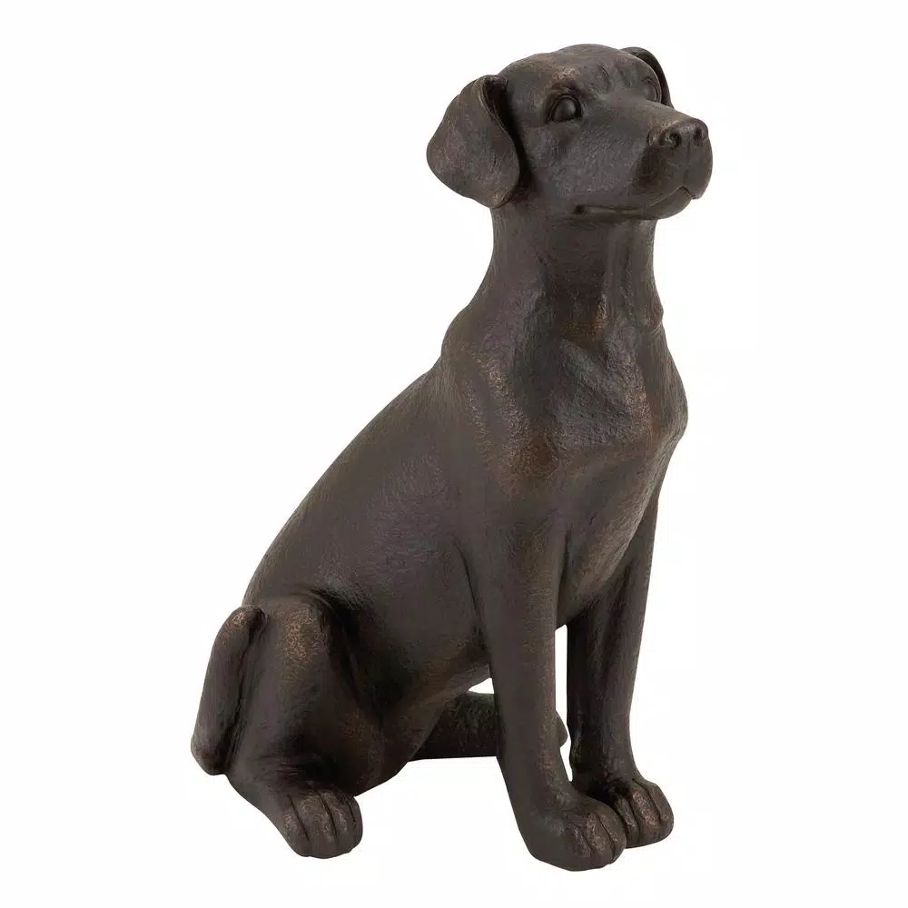 LITTON LANE 16 in. Chocolate Labrador Retriever Bronze Decorative Figurine Sculpture