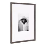 DesignOvation Gallery 16 x 20 Gray Wood Picture Frame with White Mat for 8 x 10 Photos thumbnail 2