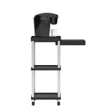 Mind Reader 3-Tier 7-Compartment Rolling Black Coffee Cart with Storage Drawer thumbnail 2