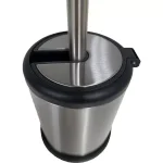 Unbranded Stainless Steel Toilet Bowl Brush Holder with Hinged Folding Lid - Chrome thumbnail 4