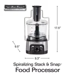 Hamilton Beach Professional 12-Cup Stack n Snap Food Processor with Spiralizer, Stainless Steel thumbnail 10
