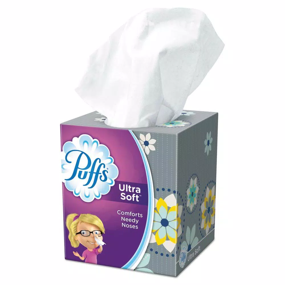 Puffs Ultra Soft Facial Tissue, 2-Ply, 56 Sheets per Box, 24 Boxes per Carton