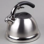 Creative Home Avalon 12-Cup Stainless Steel Whistling Tea Kettle with Lever Pour System, Silver thumbnail 2