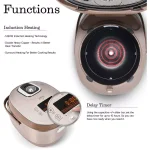 Aroma 5 Qt. Champagne Electric Multi-Cooker with Induction Heating and Ceramic Pot thumbnail 5